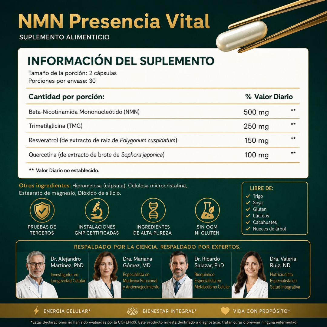 Presencia Vital NMN – Vitalidad Celular Avanzada